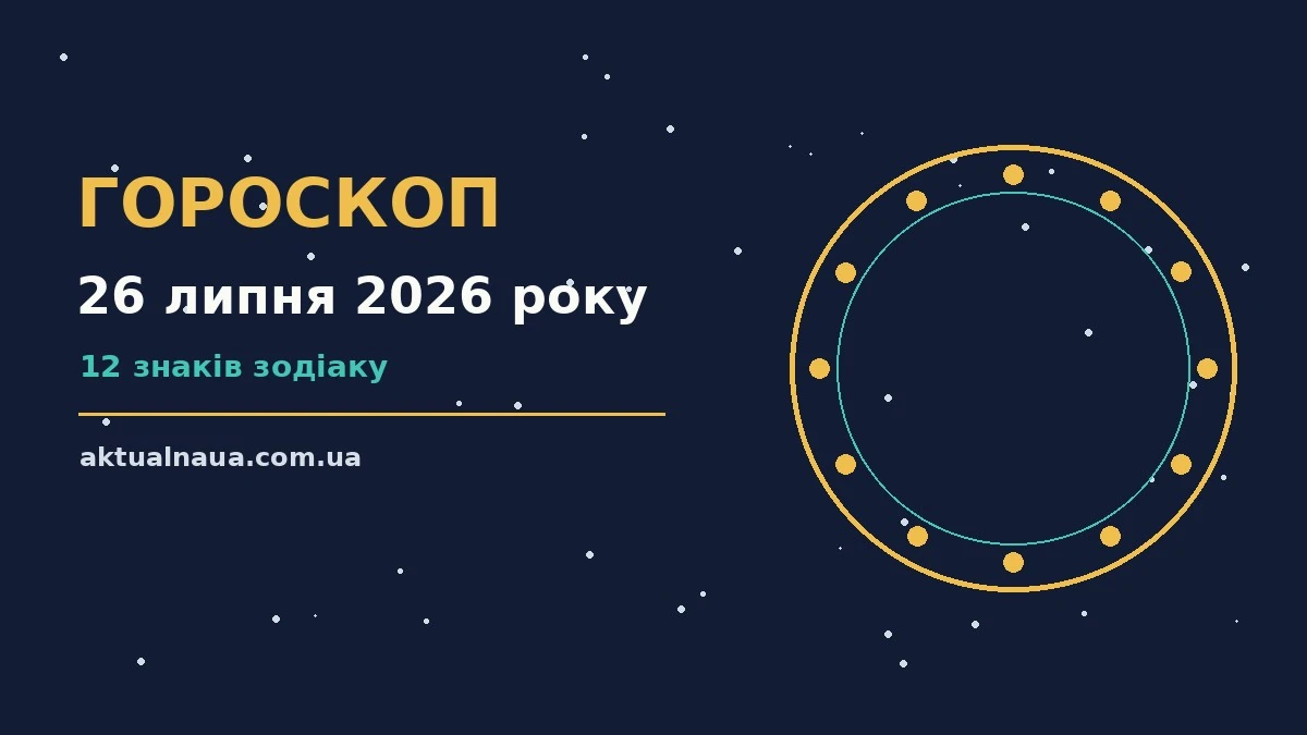 Астрологічний гороскоп на неділю 26 липня 2026 року з символами дванадцяти знаків Зодіаку