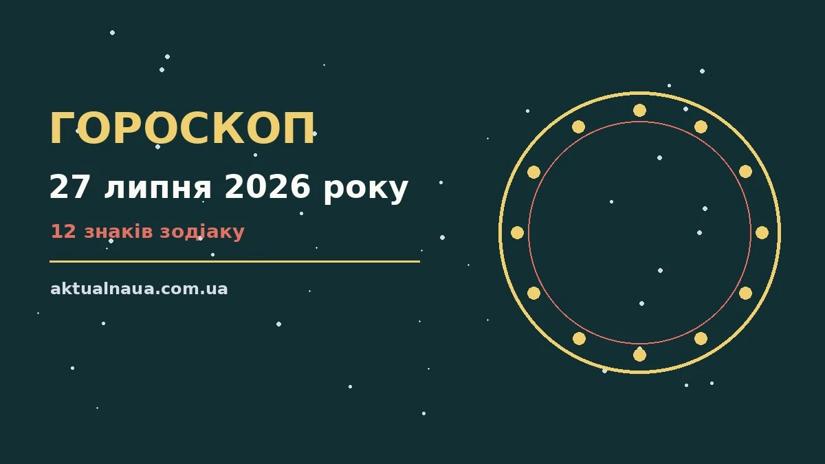 Зодіакальний календар на 27 липня 2026 року з нотатками про кар'єру та фінанси