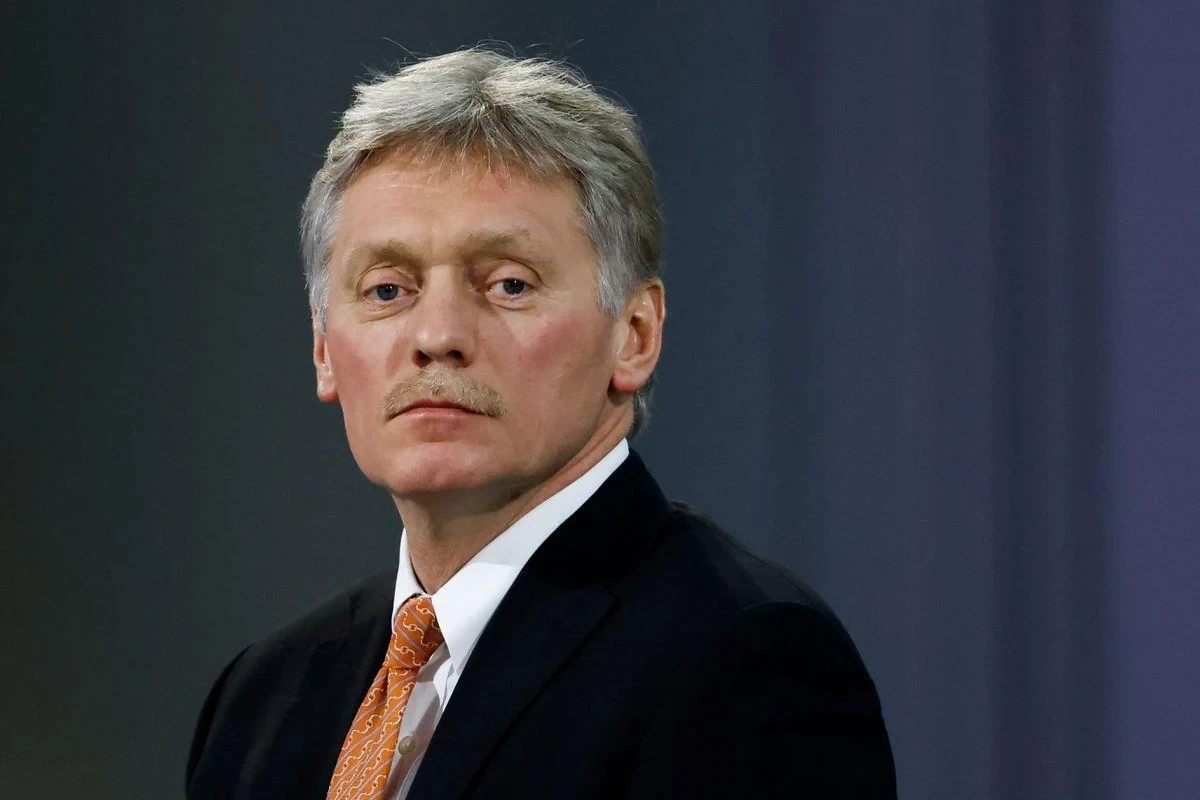 Прессекретар президента РФ Дмитро Пєсков під час брифінгу