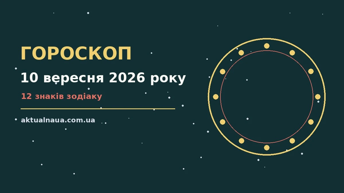 Зоряне небо над міською вечірньою панорамою, символ щоденного гороскопу на 10 вересня 2026 року