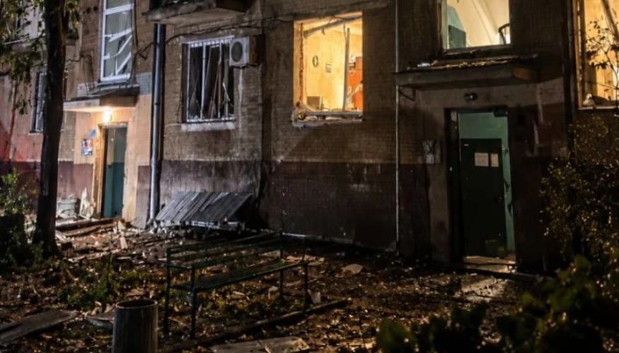 Наслідки влучання у житловий будинок у Запоріжжі (фото: Михайло Семікін / Телеграм)