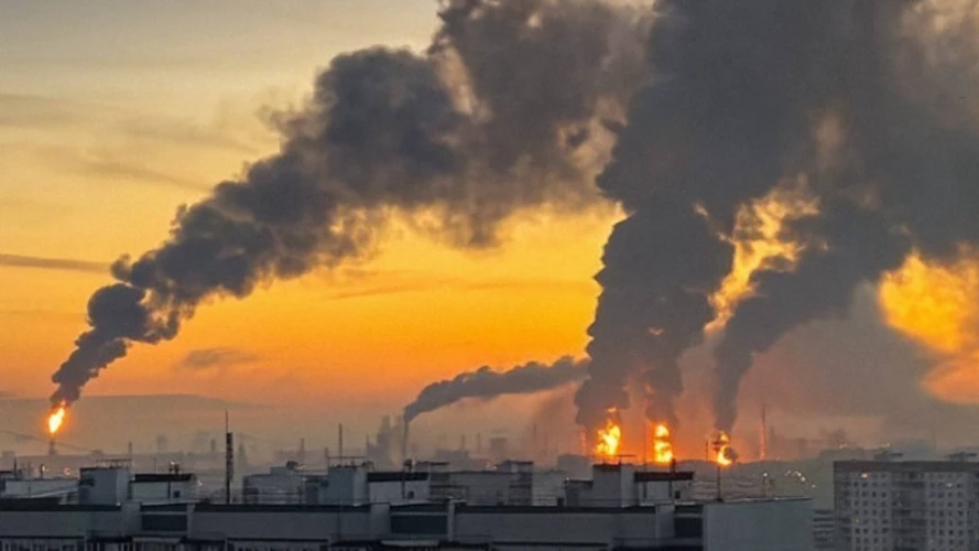 Пожежа на нафтопереробному заводі в Росії після удару українських дронів