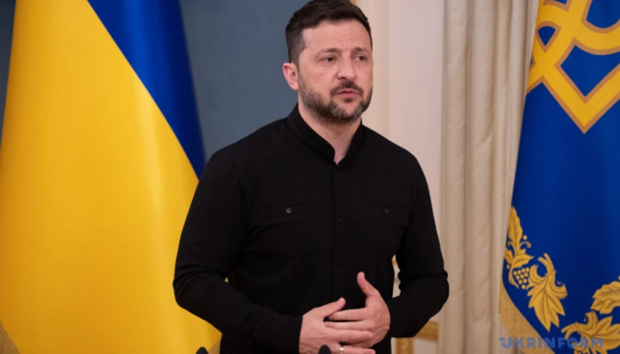 Володимир Зеленський під час спілкування з журналістами 17 жовтня 2026 року